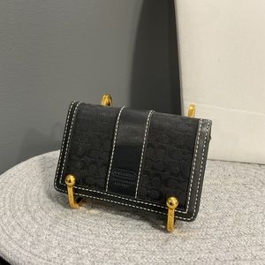Authentic Vintage Coach Signature Black Monogram Wallet